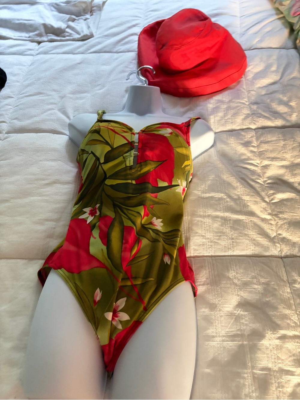 Christina Swim Suit  in Yellow, Green and Pink